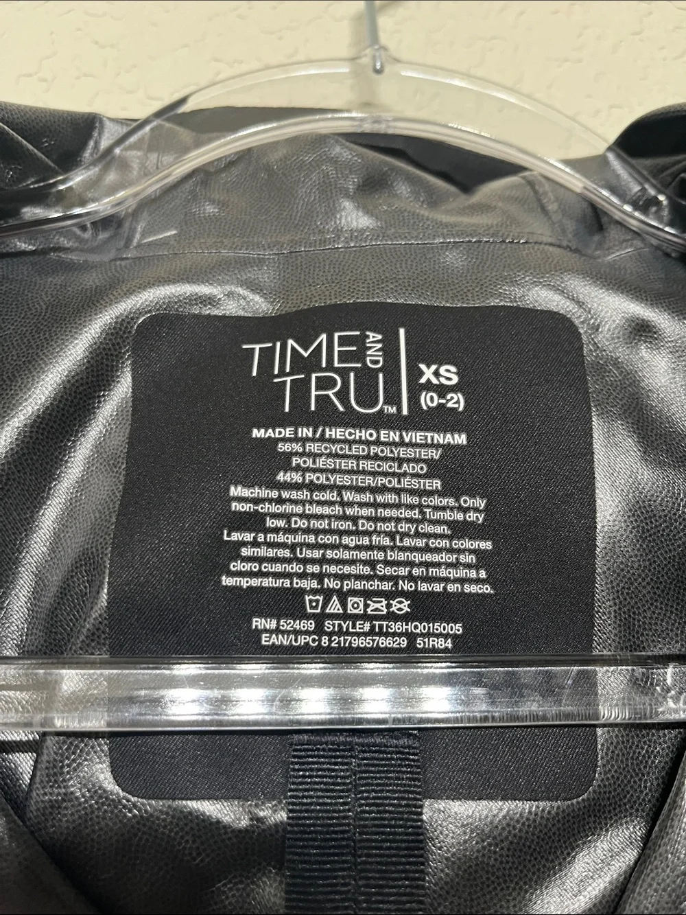 Time and Tru Black Hooded Women's Size XS Raincoat